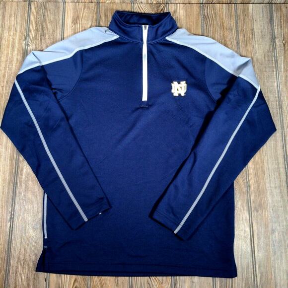 Notre Dame Fighting Irish Under Armour Sideline 1/4 Zip Lightweight Navy Logo Sm - Picture 1 of 9